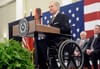Gov. Abbott speaking at Purple Heart event in 2016. U.S. Air National Guard photo by 1st Lt. Alicia M. Lacy. 