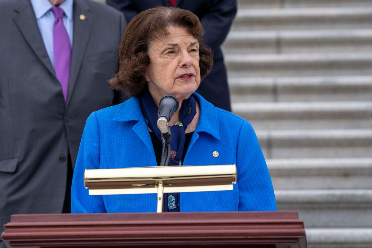 Sen. Dianne Feinstein speaking in 2020. Image: Senate Democrats 