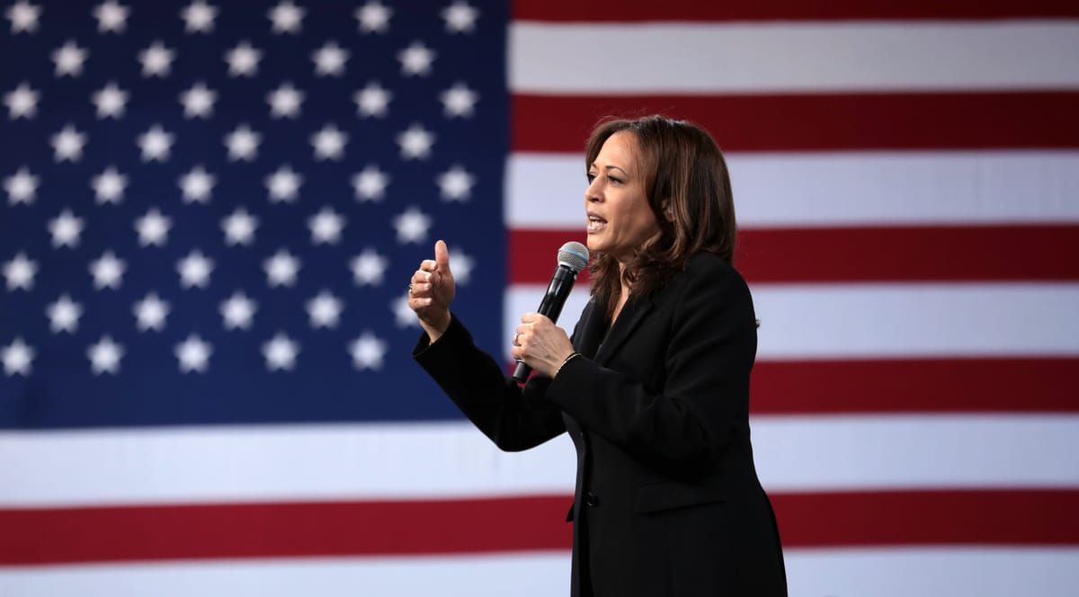 Harris speaking on the campaign trail in 2019. Image: Gage Skidmore 