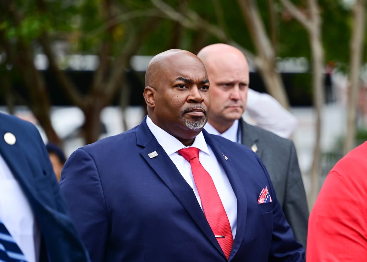 Mark Robinson at the "Return America Rally" in 2021. Image: Anthony Crider / Flickr