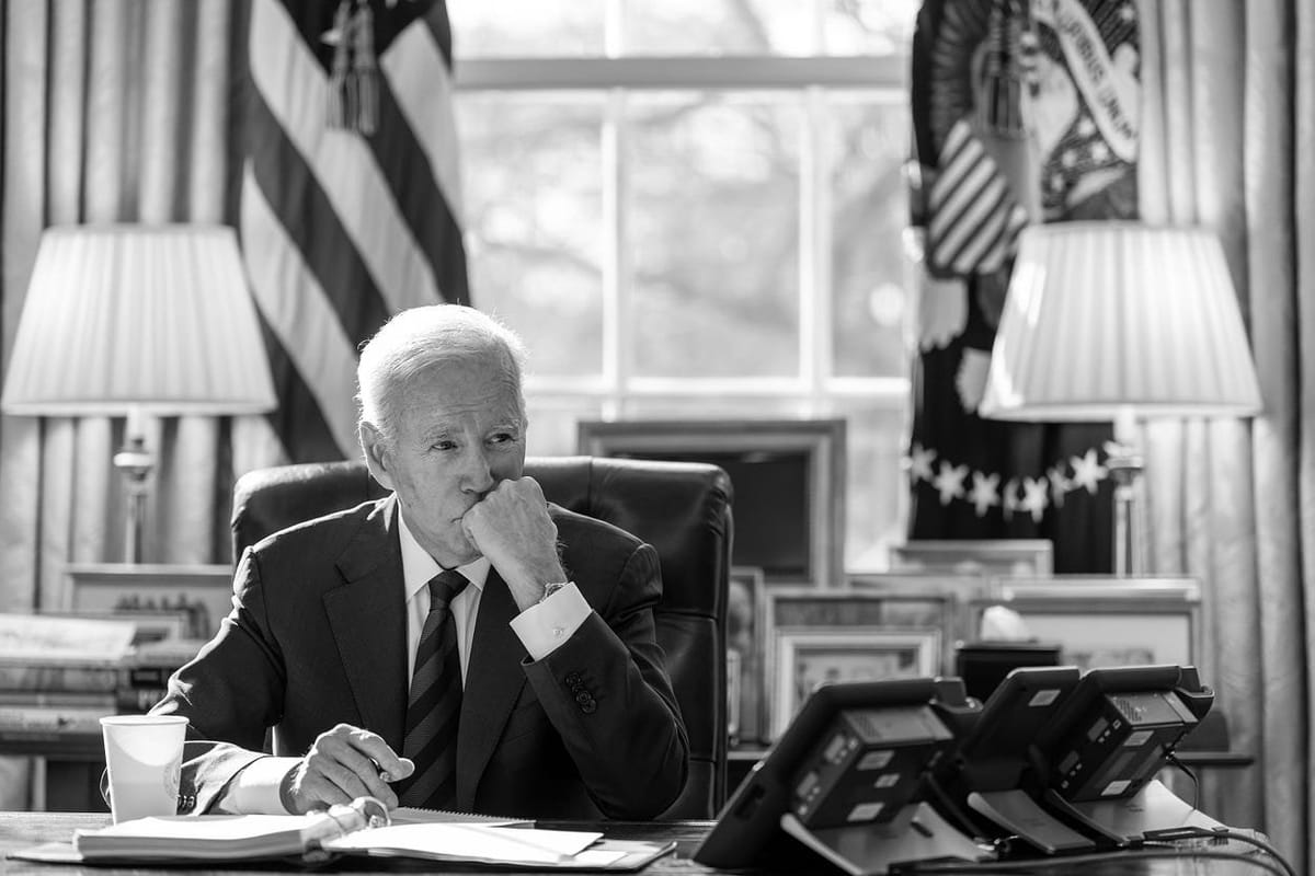 President Joe Biden in the Oval Office | Photo by Adam Schultz