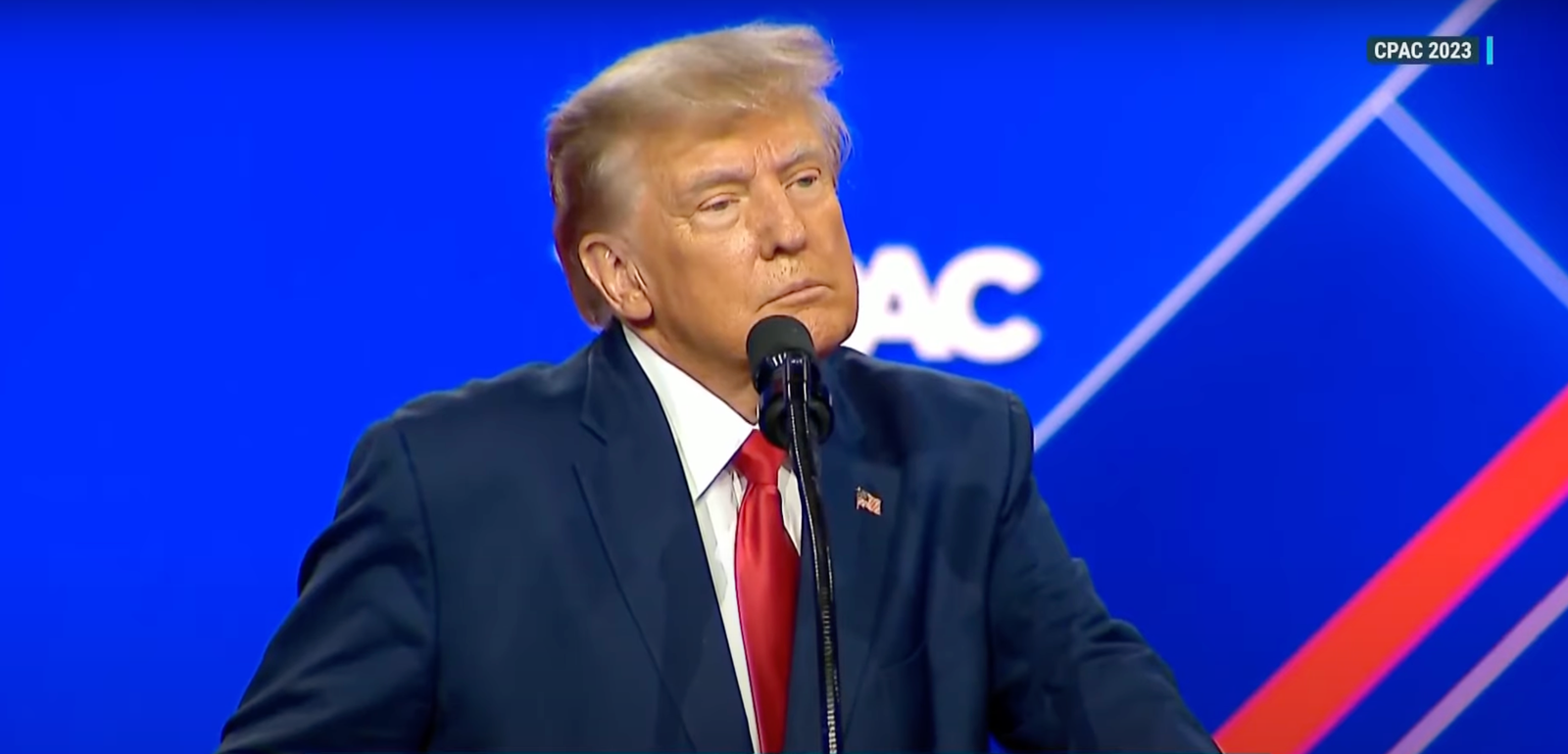 Trump speaking at CPAC. Screenshot: NBC News