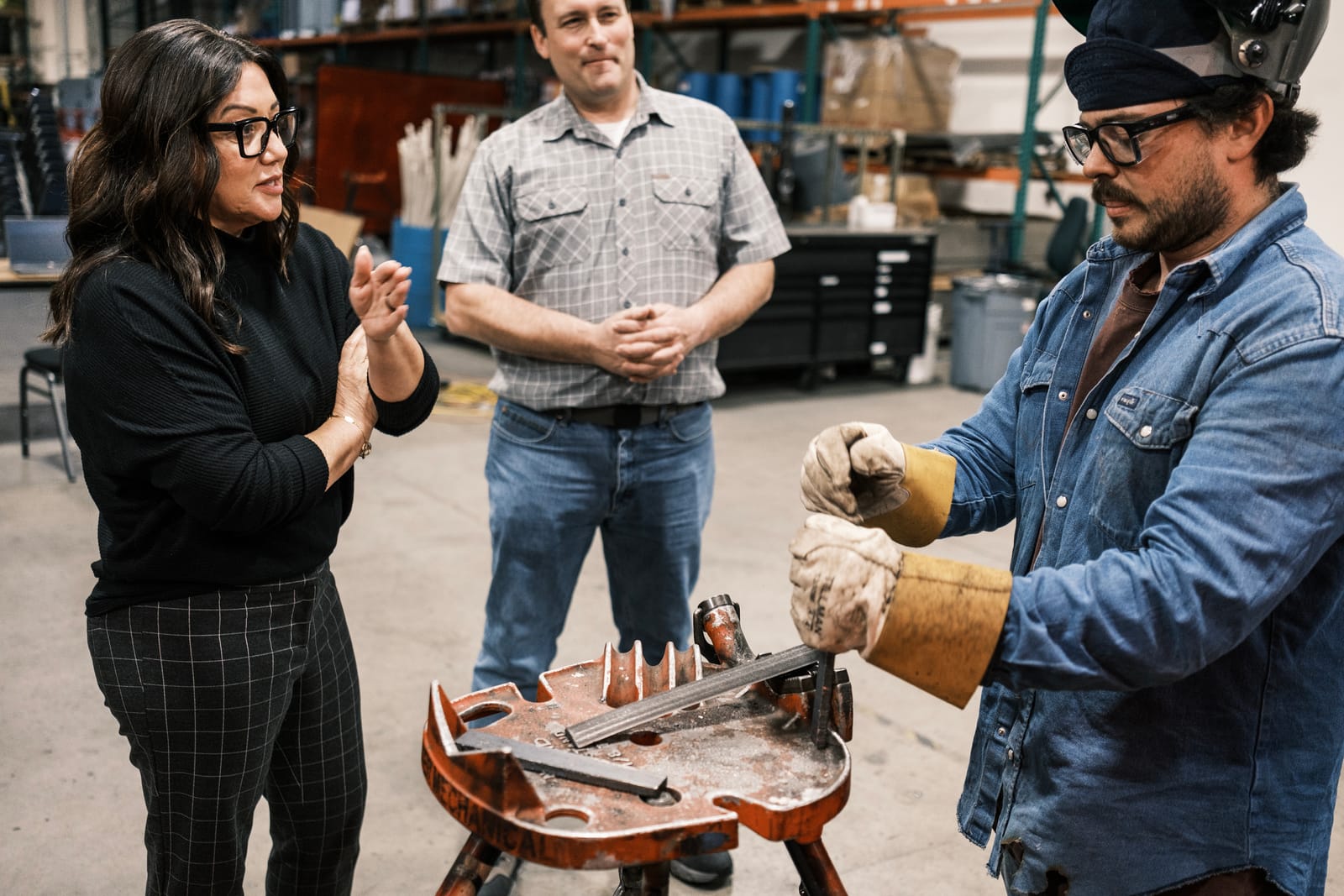 Rep. Lori Chavez-DeRemer (R-OR) tours a union training facility. (Jordan Gale via Getty Images)