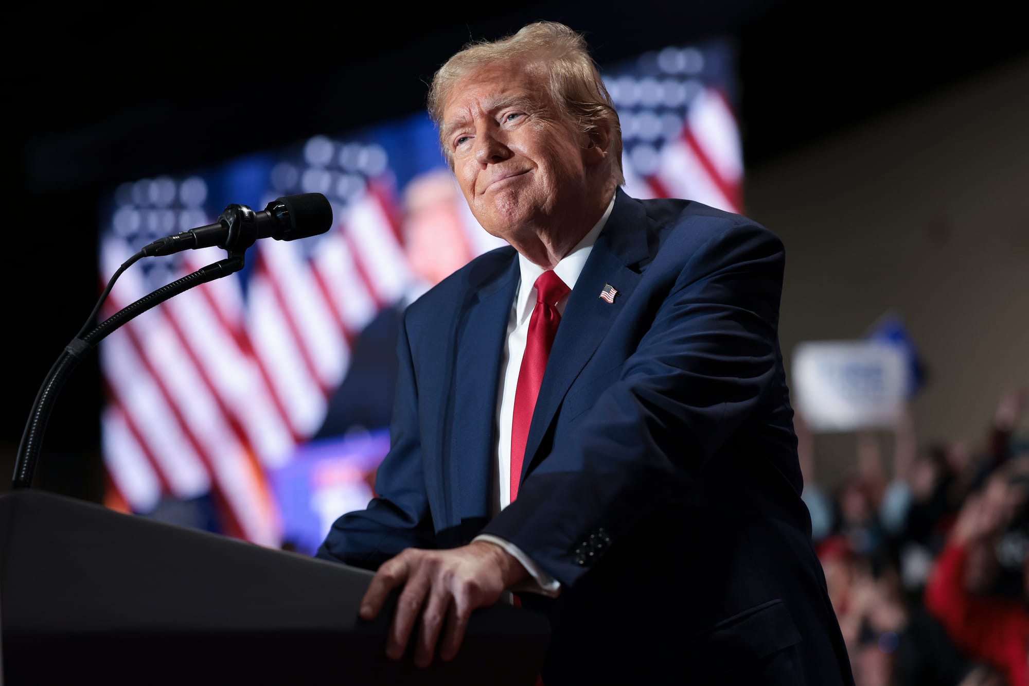 Donald Trump speaks during a Get Out the Vote Rally in March in Richmond, Virginia | Photo by Win McNamee/Getty Images