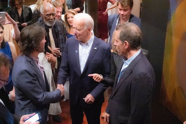 Hunter Biden (right) with his father Joe during a campaign event in 2019. Image: Louise Palanker / Flickr