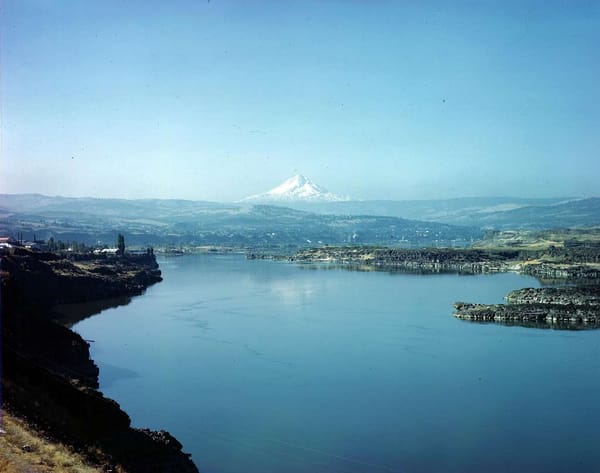 Mt. Hood from Big Eddy on the Columbia River near the Dalles Dam | PICRYL