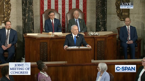 Benjamin Netanyahu addressing Congress on Wednesday. Image: C-SPAN 