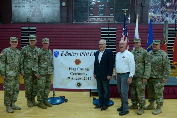 Tim Walz visiting the Minnesota National Guard in 2017. Image: Minnesota National Guard